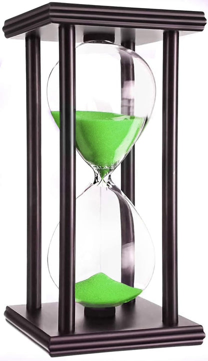 hourglas Sand Timer 30/60 Minutes Desktop Decorations Reloj de Arena ampulheta Sandglass (Black Sand,5.5 * 3.2 * 3.2inch,30min)