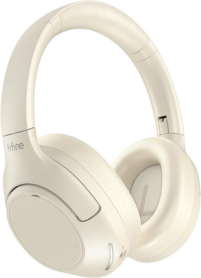 FIFINE Wireless Bluetooth Headphones, Over-Ear Noise Canceling Headphones with Soft Earmuffs, Up to 65H Playtime for Music, Phone Calls, Sport Travel Headset for iPhone/Android/Tablet-X3 Black