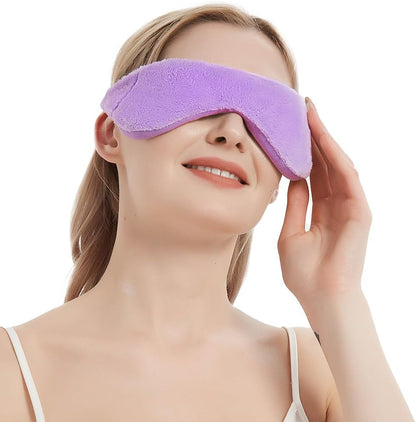 Eye Pillow for Yoga, Relaxation, Sleeping, Microwavable Weighted Eye Mask Heated for Meditation, Dry Eyes, Moist Heat Hot & Cold Eye Compress with Flaxseeds Therapy (Pink)