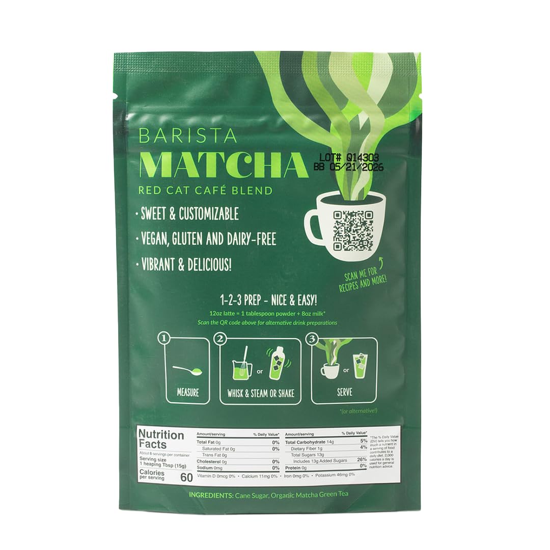 Two Leaves and a Bud Barista Matcha Sweetened Latte Blend, 120g (Pack of 2)