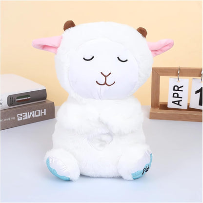 QFCST Relief Koala Breathing Stuffed Toy, Anxiety Relief Plush Breathing Animal, Sleeping Koala Plush Breathing with Musical Lights & Rhythmic Breathing Motion