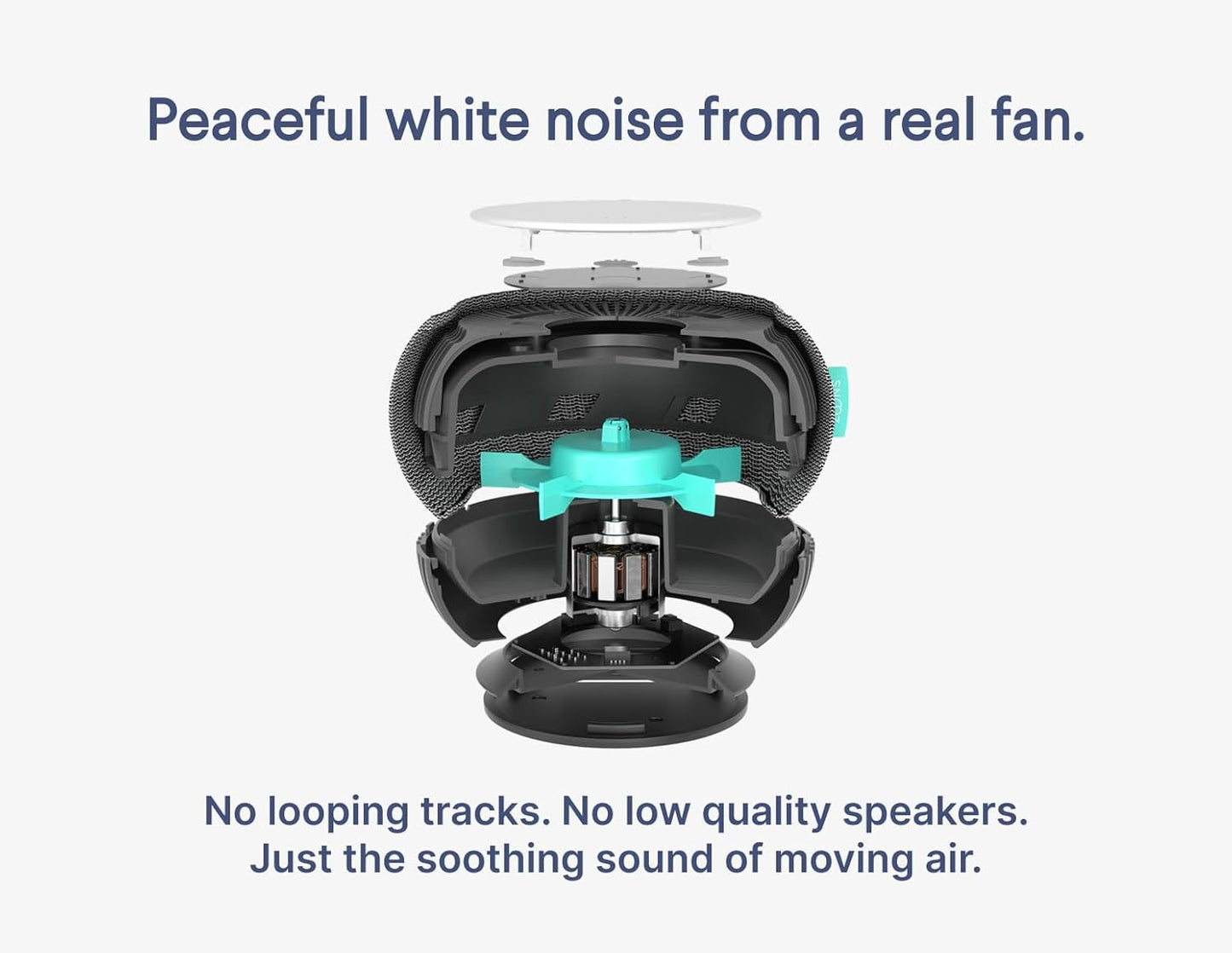 SNOOZ Smart White Noise Machine - Real Fan Inside for Non-Looping Sound, Portable Sleep Aid for Adults, Dogs, Travel, Home, Bedroom, Sleeping, Office Privacy, Therapy, & Baby Registry Essential- Cloud