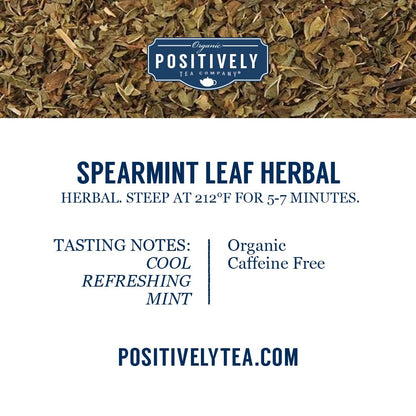 Positively Tea, Organic Spearmint Leaf, Herbal Tea, Loose Leaf, 16 Ounce