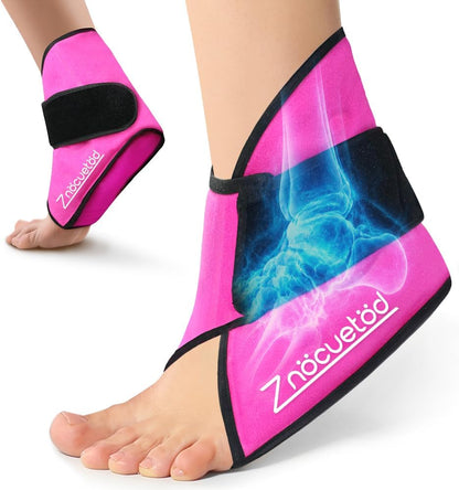 Ankle Ice Pack Wrap for Foot Heel Pain Relief Swelling Reusable Gel Ice Cold Packs Compression for Achilles Tendonitis Plantar Fasciitis Sprained Ankles Swollen Feet Surgery Recovery Heel Spur
