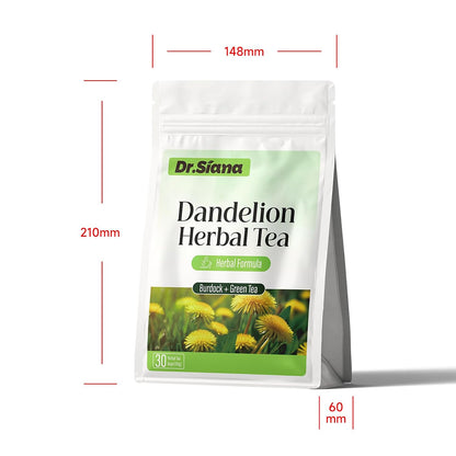 Dr. Siana Dandelion Root Tea Bags，Burdock Root Tea & Green Tea，5g x 30 Teabags - Premium Natural Herbal Tea, Support Digestive Function