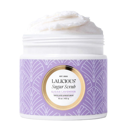 LALICIOUS Endless Summer Exfoliating & Moisturizing Body Scrub | Sugar & Coconut Oil | Pre-Shave Scrub for Ingrown Hairs & Razor Bumps | Gently Buffs & Smooths Sensitive Skin | No Parabens Large 16oz
