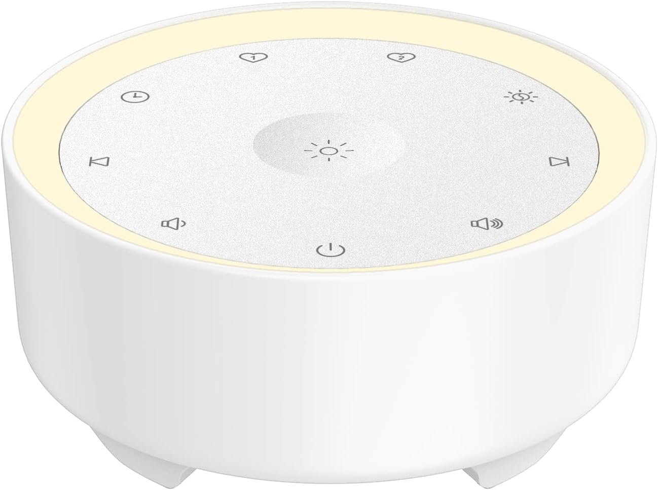 Kipcush White Noise Machine for Sleeping – High-Fidelity Non-Looping Sounds, Dimmable Night Light, USB Powered, Sleep Sound Machine for Baby, Kids & Adults (A - Model White+, Standard)