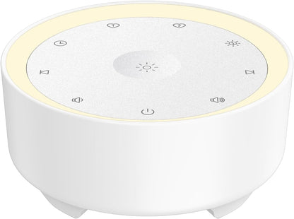 Kipcush White Noise Machine for Sleeping – High-Fidelity Non-Looping Sounds, Dimmable Night Light, USB Powered, Sleep Sound Machine for Baby, Kids & Adults (A - Model White+, Standard)