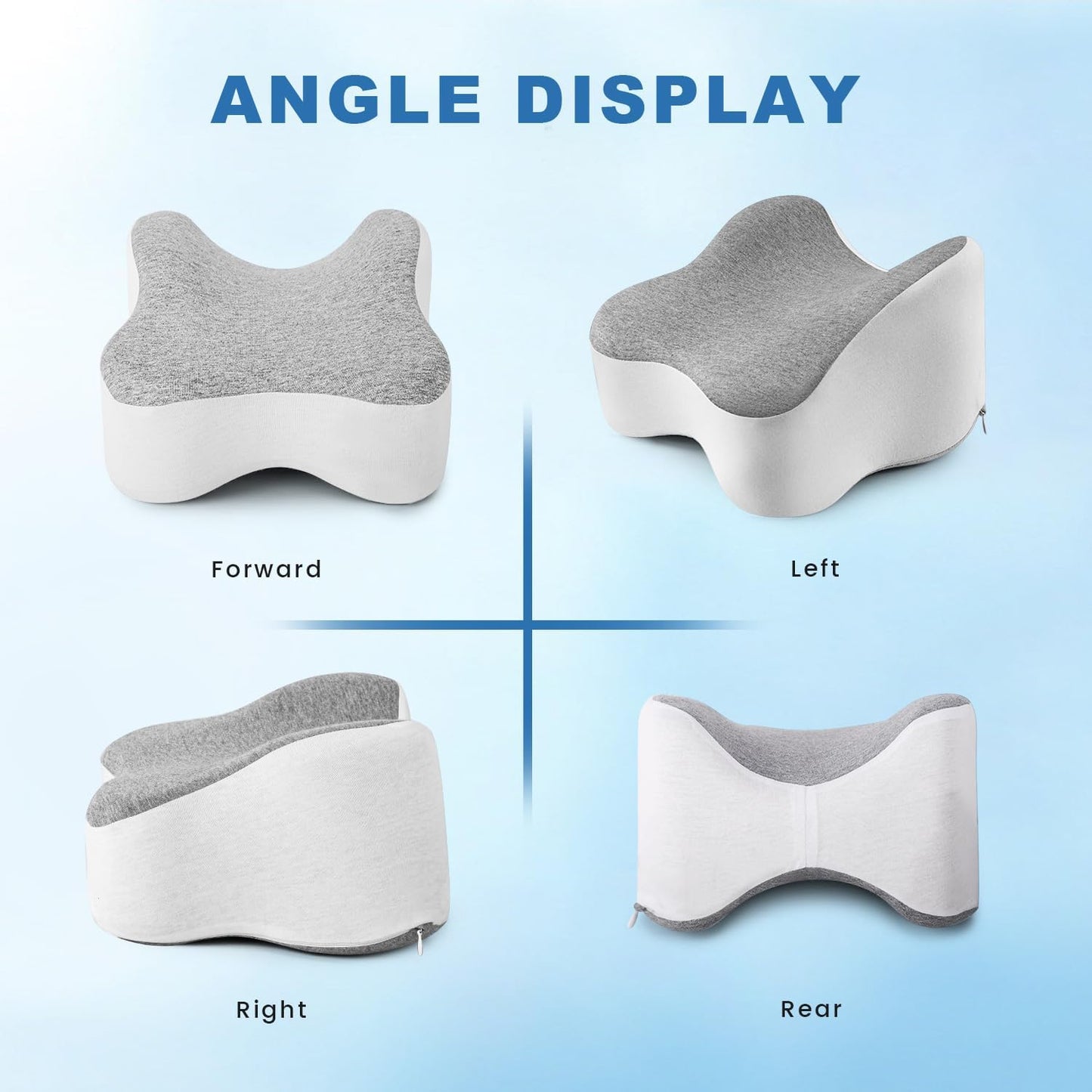 Long Knee Pillow for Side Sleepers Separates Full Thighs for Alignment | Memory Foam Leg Pillow for Knees,Hips, Back Pain Relief When Side Sleeping Spine Alignment Support for Knee Surgery Recovery