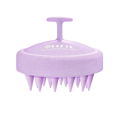 HEETA Scalp Massager Hair Growth, Soft Silicone Scalp Scrubber Shampoo Brush for Exfoliation, Dandruff Removal Head Massage Stress Relax, Wet & Dry Use for Thick Thin Curly Hair Care, Black