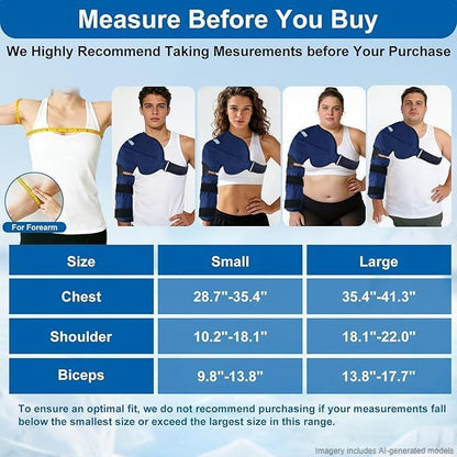 SuzziPad Shoulder Ice Pack Wrap for Rotator Cuff & Arm, Adjustable Elbow Ice Sleeve for Pitchers, Reusable Support for Discomfort & Muscle Relaxation, Medium
