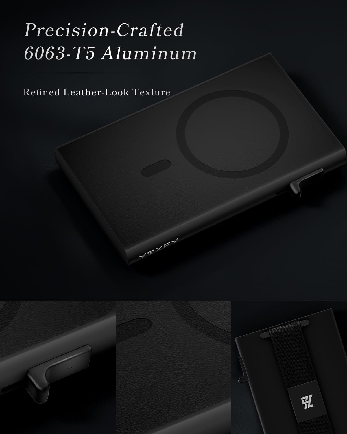 Magnetic Wallet for MagSafe, Pop-Up, RFID, Carbon Fiber-Style Texture