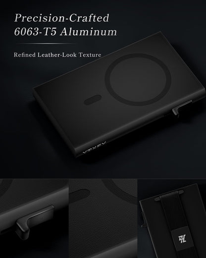 Magnetic Wallet for MagSafe, Pop-Up, RFID, Carbon Fiber-Style Texture