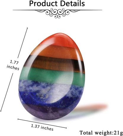 Jovivi Thumb Worry Stone - Palm Stones Pocket Natural Chakra Reiki Healing Crystals Therapy Geometry - Lapis Lazuli
