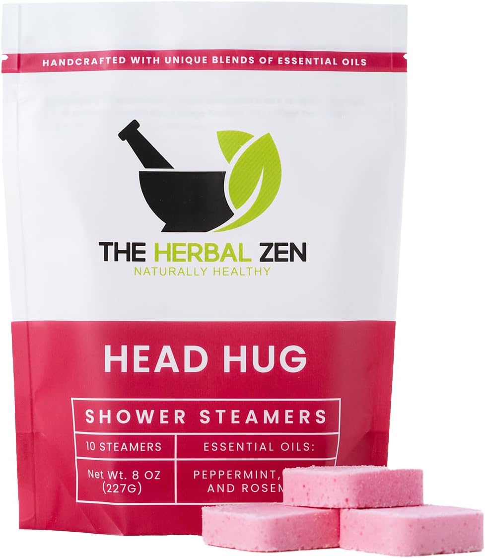 The Herbal Zen Head Hug Shower Steamer Aromatherapy Relief - 10 Pack