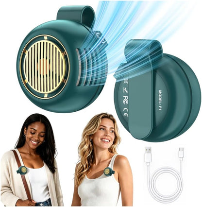 2Pack Portable Clip-On Fan for Shirt, 2.8 oz Lightweight Palm-Size Mini Fan