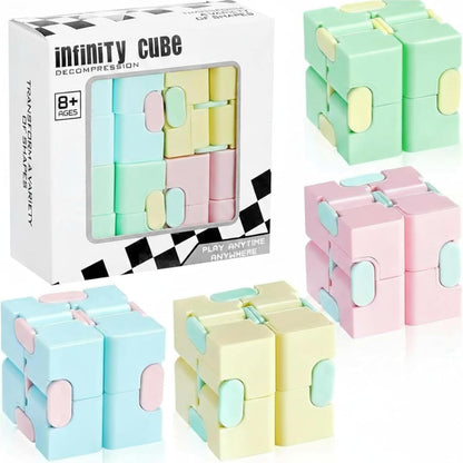 Skylety Cube Anxiety Relief Toy Hand Held Magic Sensory Stress Cube Toy for Adults Relieve Stress Christmas Party Favors(4 Pcs,Starry)