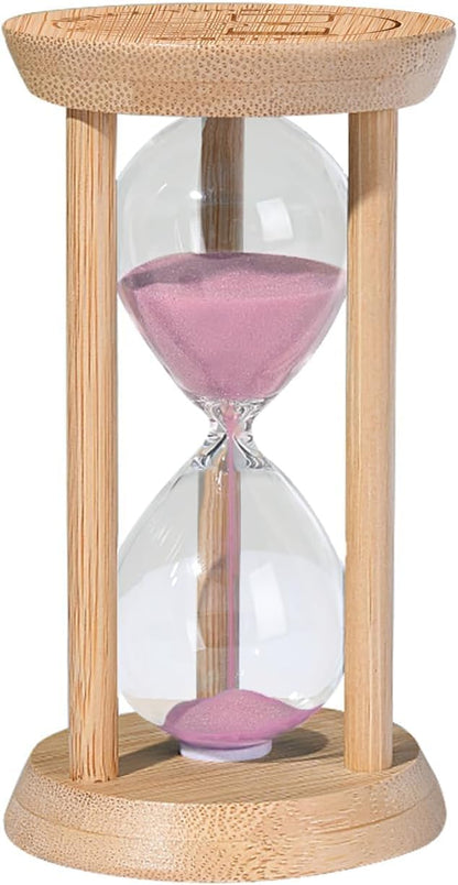 60 Minute Sand Timer, 60 Min Wood Small Hourglass Timer, Blue Sand Clock, One Hour Wooden Hour Glass for Classroom, Sandglass, Reloj De Arena Decorativo, Home, Office, Game, Gift