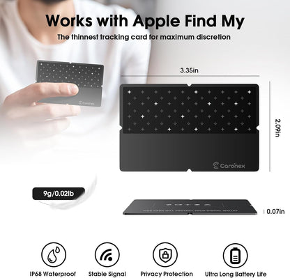 2026[Apple MFi Certified] Bluetooth Tracker Smart Card for Apple Find My iPhone Ultra-Thin Wallet GPS Tracker, 5-10 Years Battery, IP68 Waterproof Item Finder for Wallet, Bag, Luggage