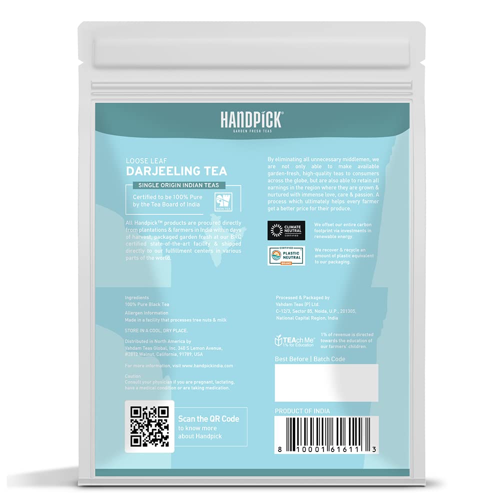 HANDPICK Lemon Balm Tea Bags – 100 Count | 100% Pure & Naturally Dried | Caffeine-Free Herbal Tea with Citrus Flavor & Aroma | Premium Lemon Balm Leaf