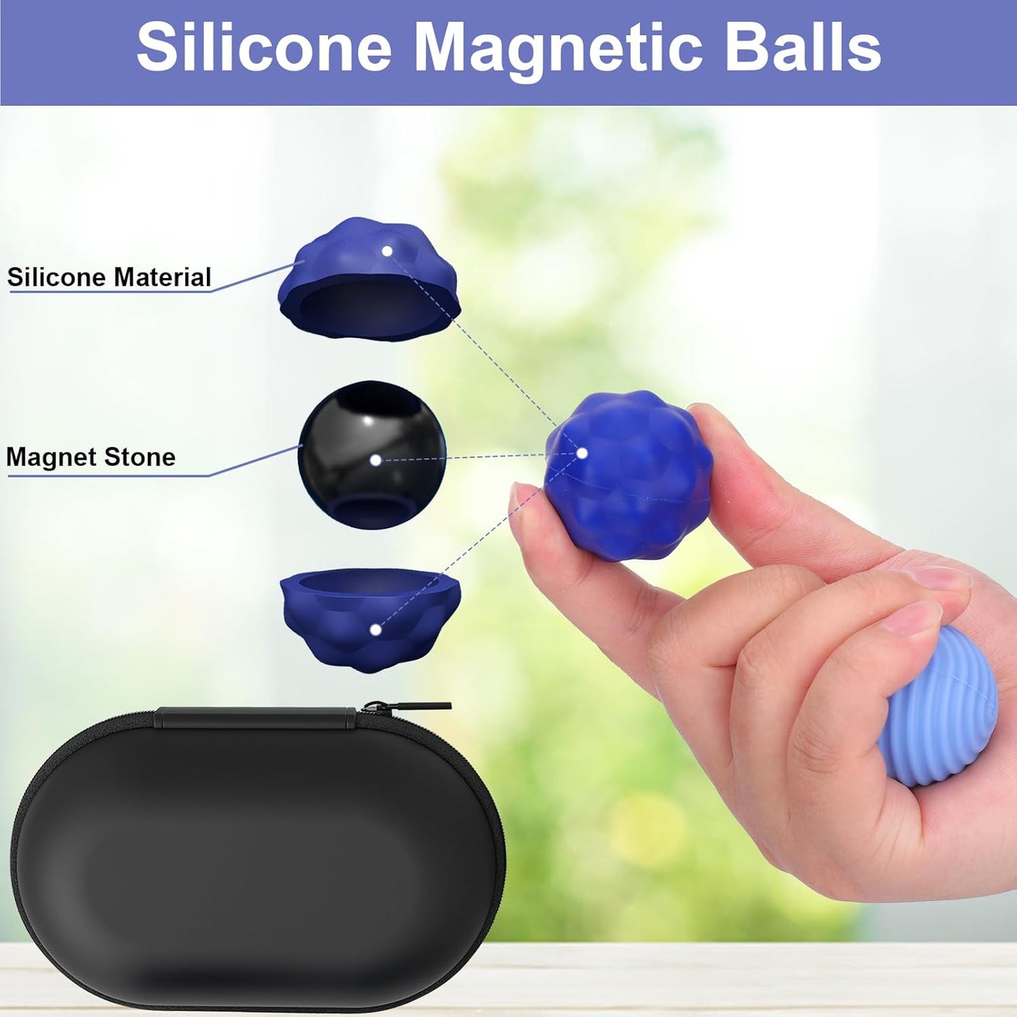 BUSOHA Silicone Fidget Balls - 4 Pack Fidget Toys Adults Sensory Toys Stress Balls for Adults Teens Gifts for Calming,Autism and ADHD Office