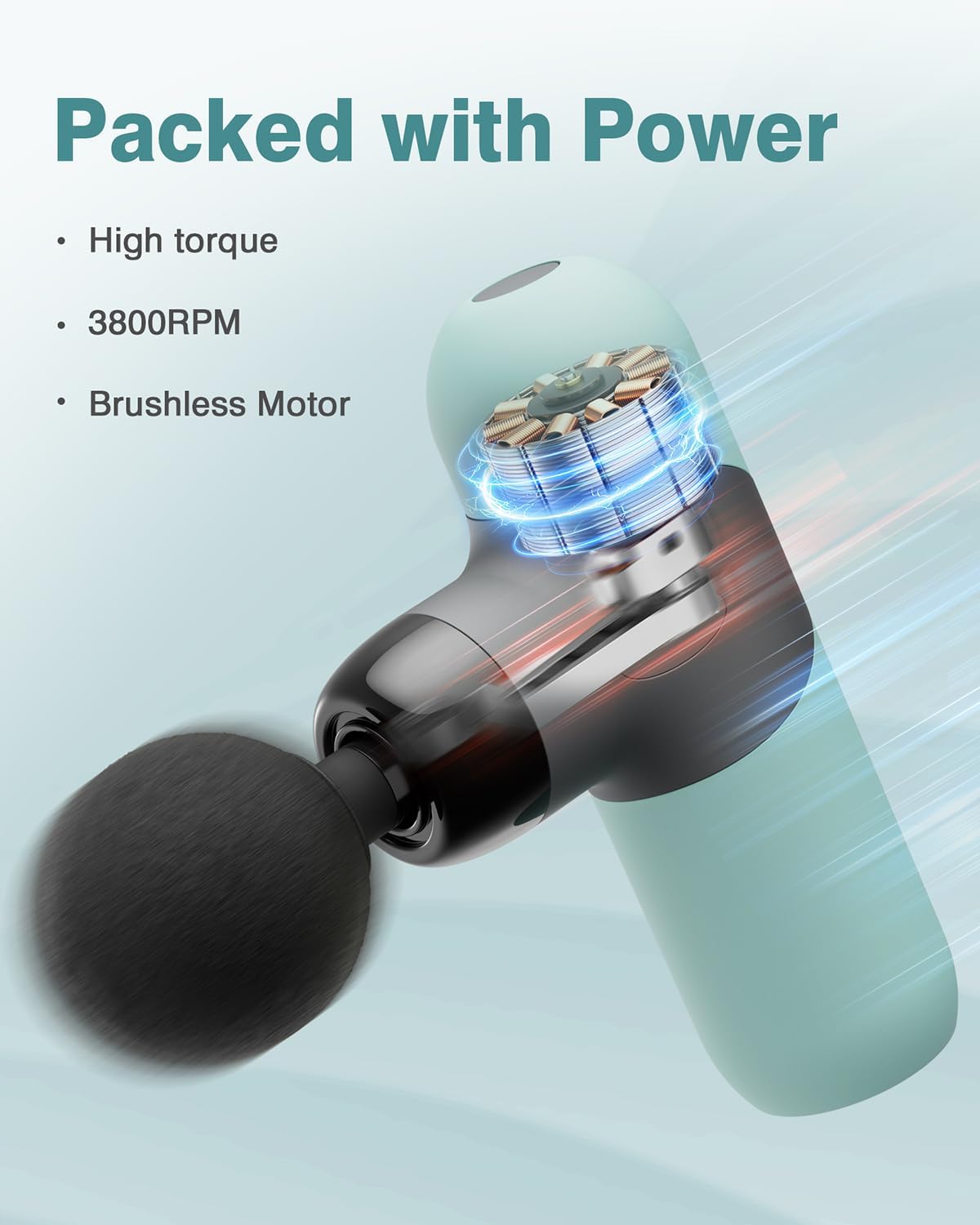 Morelax Mini Massage Gun Portable Deep Tissue Muscle Percussion Massager, Electric Handheld Sport Massager with 6 Massage Heads 4 Speed, Best Gift (Blue)