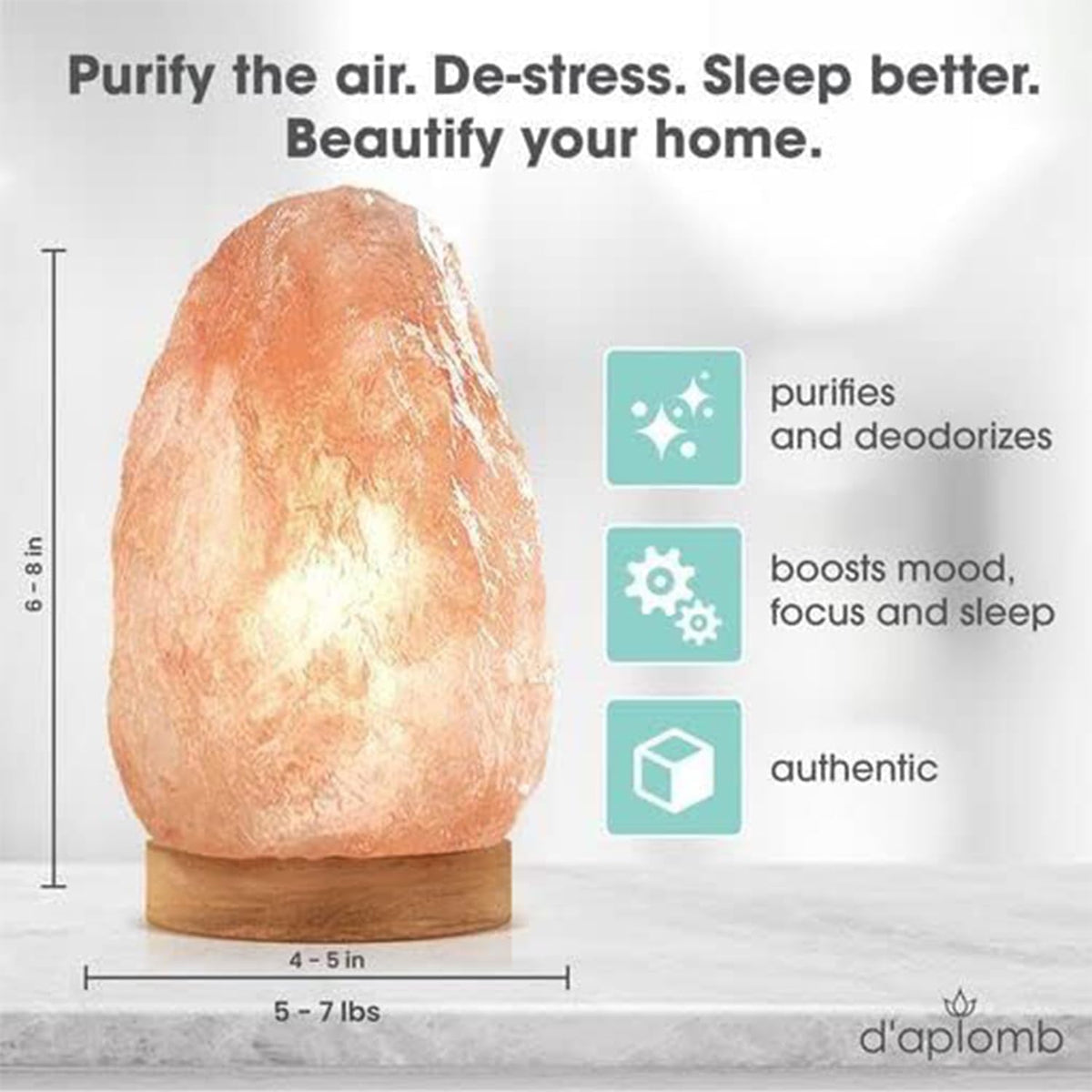 d'aplomb Natural Himalayan Salt Lamp;Large Hand Carved Natural Chunk