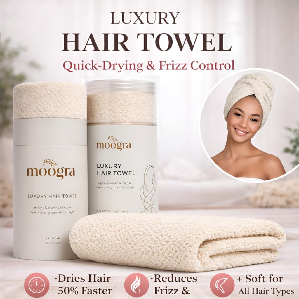 Luxury Microfiber Hair Towel Wrap for Women - Quick Dry, Super Absorbent Hair Turban, Soft & Lightweight Anti-Frizz Towel for Long, Thick & Curly Hair (Sage Green, 48" × 24")