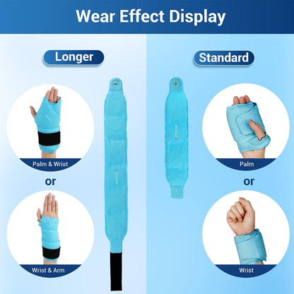 Comfytemp Wrist Ice Pack Wrap Carpal Tunnel Relief Wrist Brace, 2 Packs, FSA Eligible HSA, Gel Ice Packs for Injuries Reusable Wrap for Hand Pain, Hot Cold Compress Hand Brace, Men Women Recovery Item