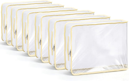 Clear Bed Sheet Organizer Bags for Linen Closet 6 Pack