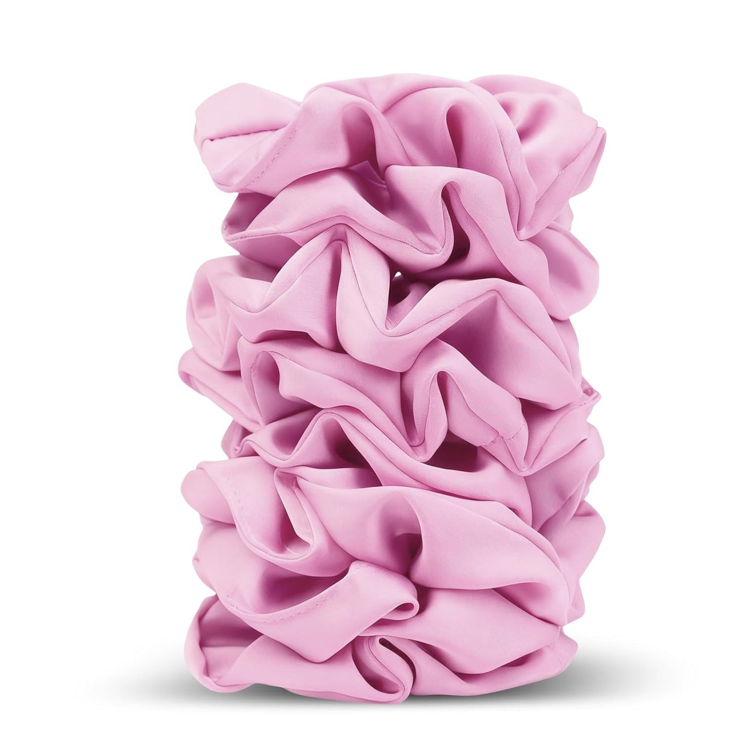 Satin Scrunchies for Women – 8PCS Blush & Brown Silk Hair Ties Set – No Crease, Frizz-Free, Gentle Elastic Hair Bands, Soft & Stylish Everyday Hair Accessories Gifts