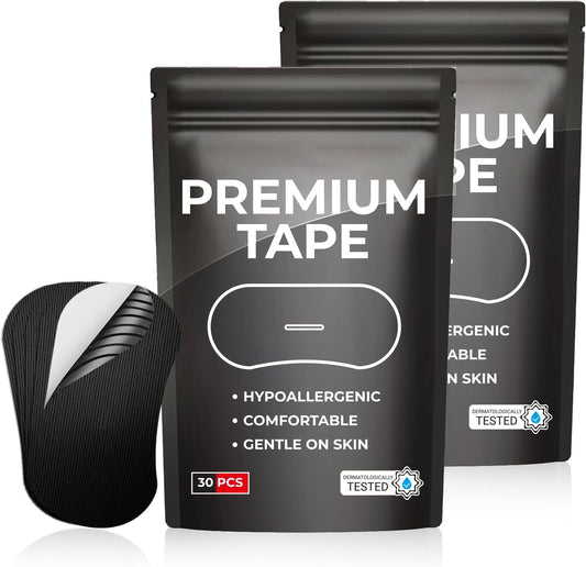 Black Training Tape for Adults 60 Pcs - Nasal Strips Athletic Tape Wrap for Athletes Breathings - Promotes Nasal Breathing
