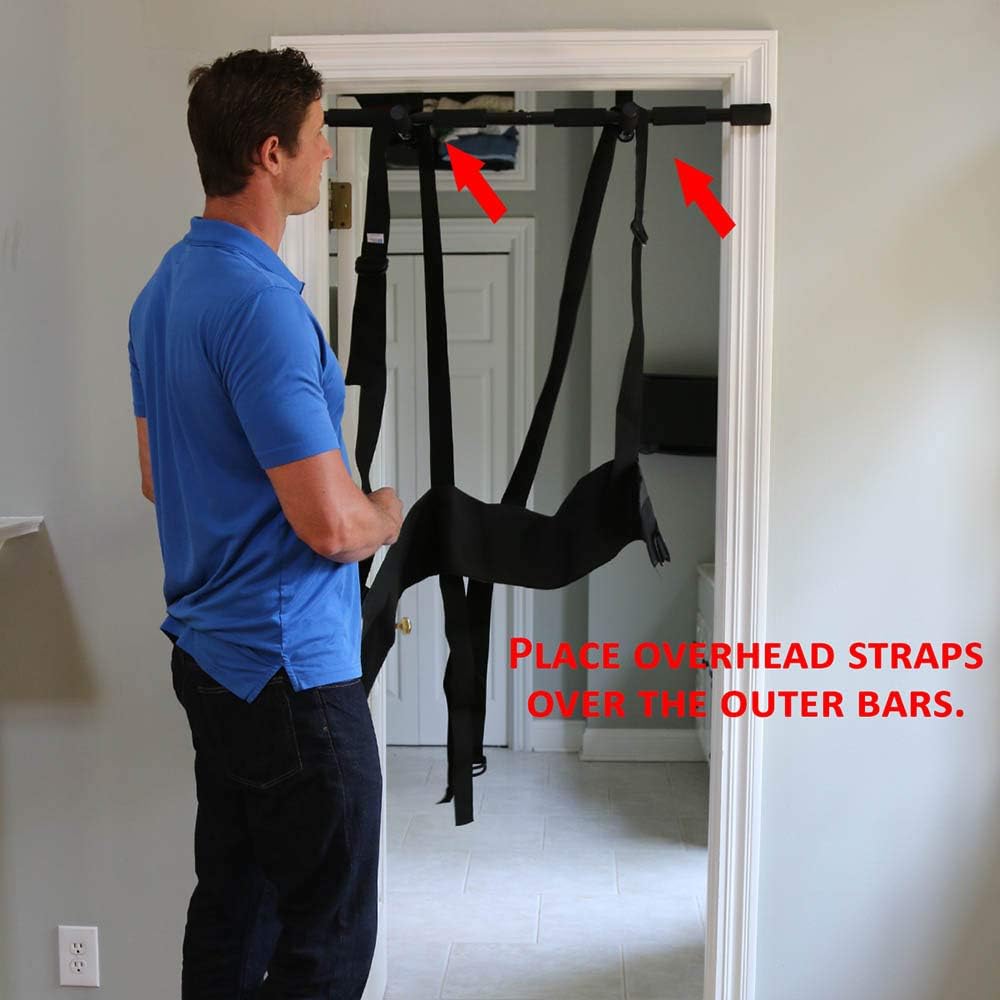 Sit and Decompress Back Stretcher 3 Minutes A Day Lumbar Traction Spinal Decompression - Inversion Table Alternative (Medium Harness No Bar)