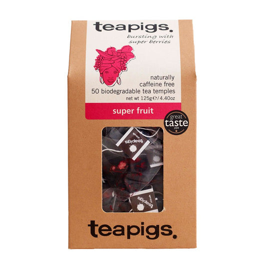 teapigs, Super Fruit Tea, Made with Whole Leaves, Whole Leaf Tea Temples, 50 Count, Pack of 50, Berry-Rich, Fruity & Vibrant