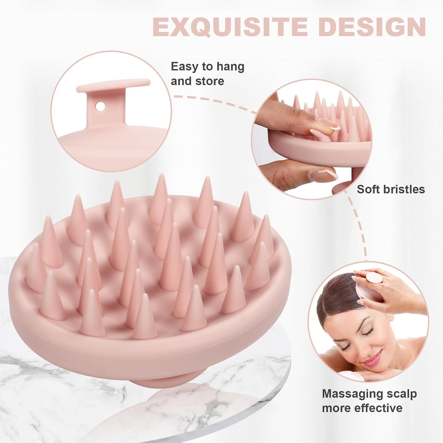 Meartchy Silicone Scalp Massager, Scalp Scrubber for Hair Growth with Soft Bristles, Scalp Exfoliator Brush Dandruff Removal Shampoo Brush for Wet Dry Scalp Care (Mint Green)