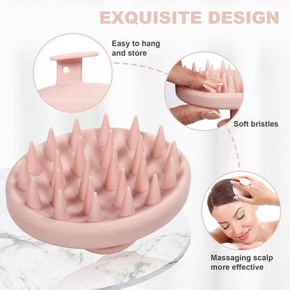 Meartchy Silicone Scalp Massager, Scalp Scrubber for Hair Growth with Soft Bristles, Scalp Exfoliator Brush Dandruff Removal Shampoo Brush for Wet Dry Scalp Care (Mint Green)