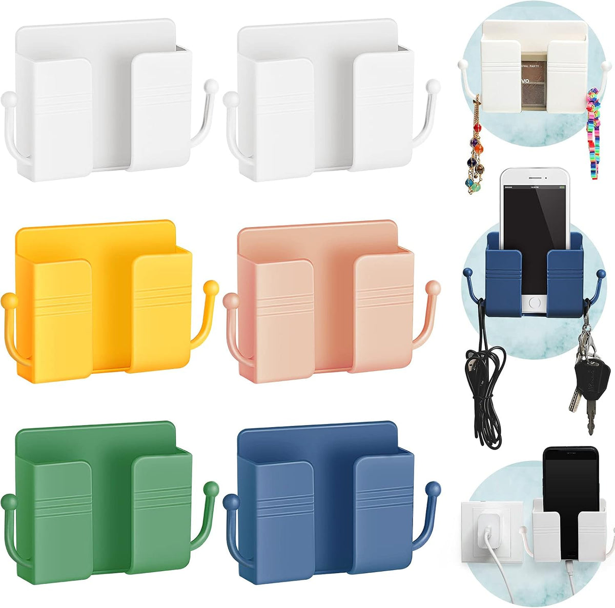 Jetec Wall Mounted Phone Holder, Multicolor