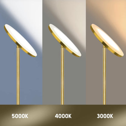 JOOFO LED Torchiere Floor Lamp with Remote, Stepless Dimmable Black