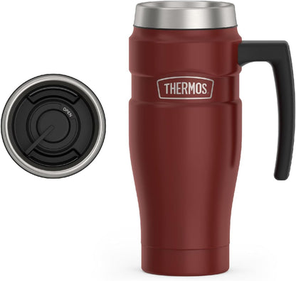 THERMOS Stainless King Vacuum-Insulated Travel Tumbler, 16 Ounce, Matte Steel