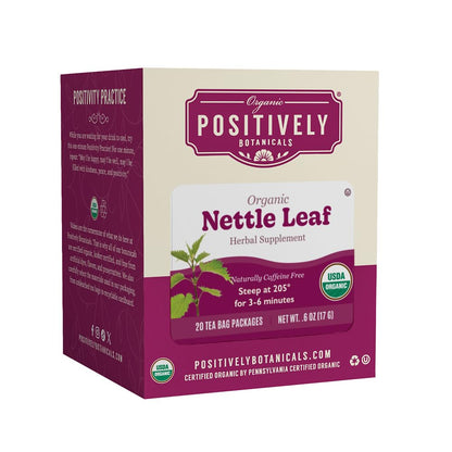 Organic Positively Botanicals Company, Nettle Leaf Herbal Tea Bags, 20 Count