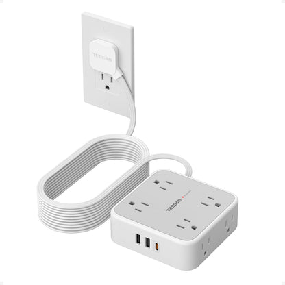 TESSAN Surge Protector Power Strip with 900J Surge Protection, 5 Ft, Grey