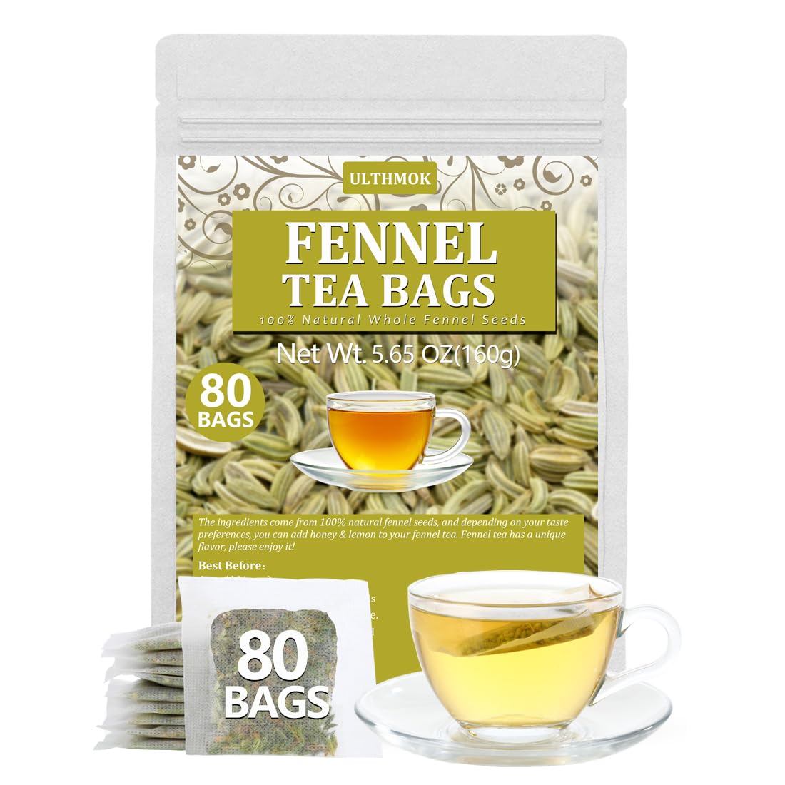 135 Premium Chamomile Tea Bags, Made with 100% Pure Natural Chamomile Flower, Caffeine Free & Non-GMO.