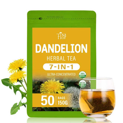 TisaFlor Milk Thistle (Cardo Mariano) Tea Bags for Liver Health, Detox & Immune Support, 5-in-1 Herbal Tea with Dandelion Licorice, Naturally Caffeine-Free - 50 Bags