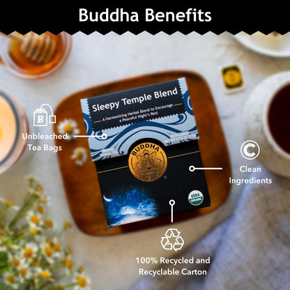 Buddha Teas Organic Sleepy Temple Blend - Herbal Tea, Caffeine Free