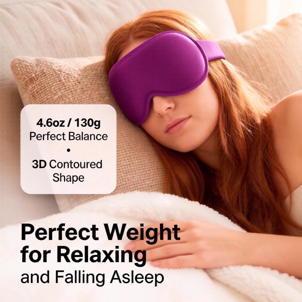 3D Cooling Gel Weighted Eye Mask for Sleeping, 100% Blackout Sleep Mask