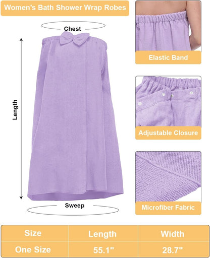 goodmansam Women's Shower Wrap Robes Spa Body Wrap Bathrobe Ultra Absorbent Cover up Towels