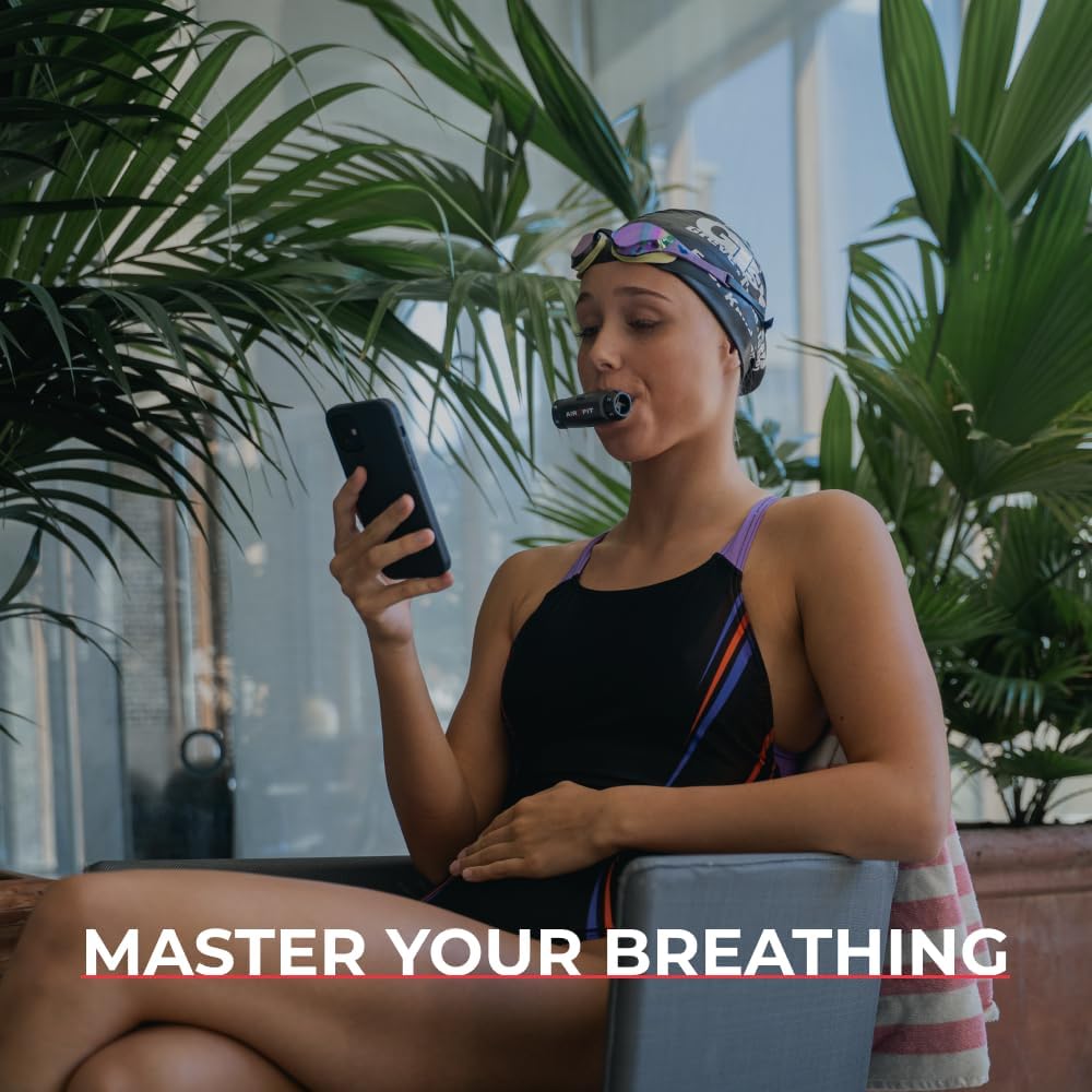 Airofit Elite Breathing Trainer for Sports, Fitness and Performance Improvement – Advanced Breathing Training with Guided Workouts, Performance Tracking and Progress Analytics for Daily Use