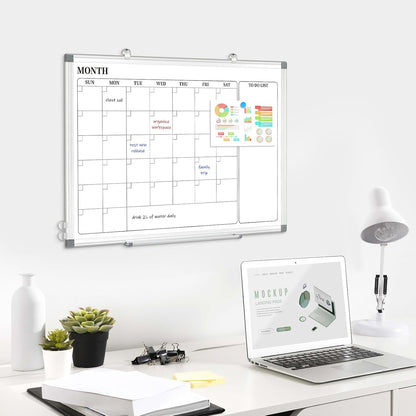 DOLLAR BOSS Dry Erase Whiteboard for Wall, 24x18 in, Magnetic, Double-Sided