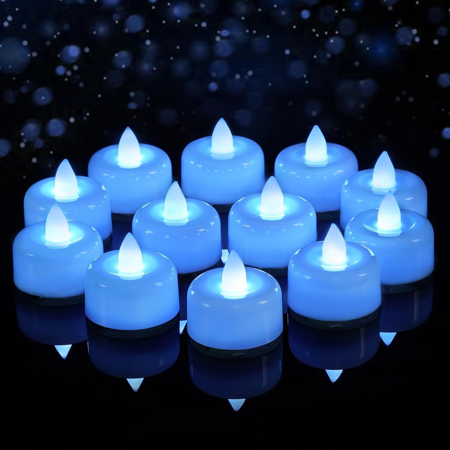 Amagic 12/24/50/100/150Pack Flameless LED Tea Lights Candles Battery Operated, Electric Fake Tealight Candles for Votive, Halloween, Christmas, Home Decor, Wedding, Table Decor (12Pack)