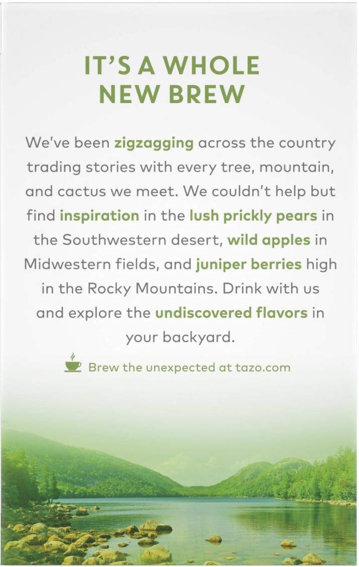 Tazo Foragers Elderberry Blackberry Tea 16 Count & Prickly Pear Cactus Tea 16 Count. Herbal Tea Bags. Caffeine Free. Set